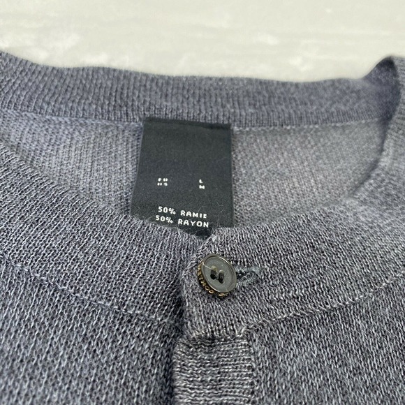 Cold Method Men’s Long Sleeve Ramie Rayon Knit Henley Long Sleeve Sweater Gray M - Picture 4 of 10